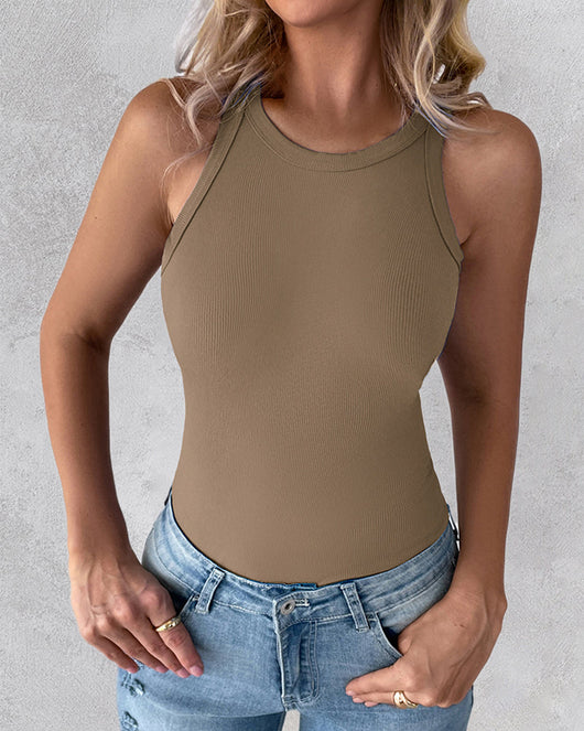 3 Pack Knit Round Neck Tank Top (Without Pads)