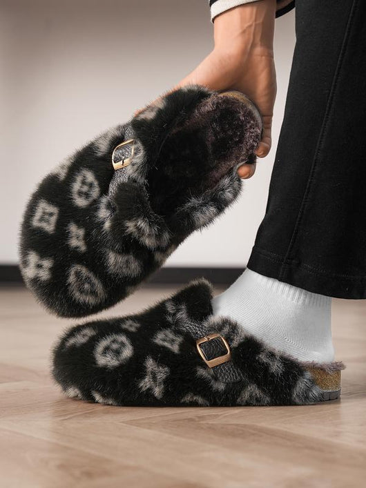 LV Fur Clogs