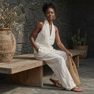 Boho Linen Two Piece Set